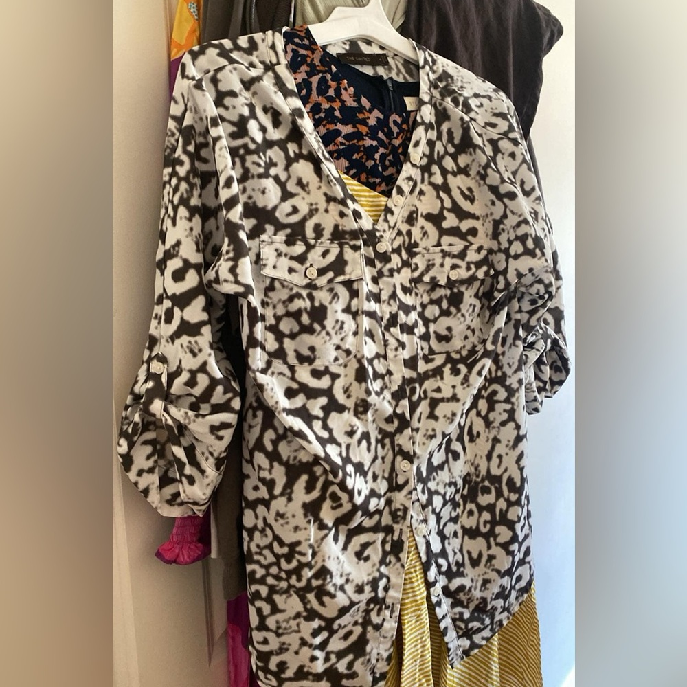 The Limited Black and White‎ Animal Print Blouse